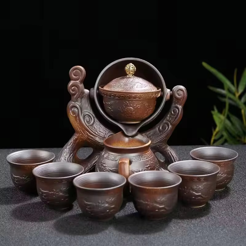 Hot selling Chinese ceramic kongfu tea set easy-brewing Lanren chaju popular teapot cups