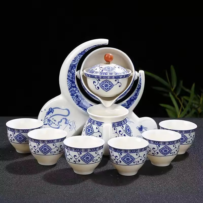 Hot selling Chinese ceramic kongfu tea set easy-brewing Lanren chaju popular teapot cups