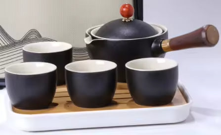 360-degree rotating tea set automatic tea pot lazy teapot